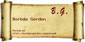 Borbás Gordon névjegykártya